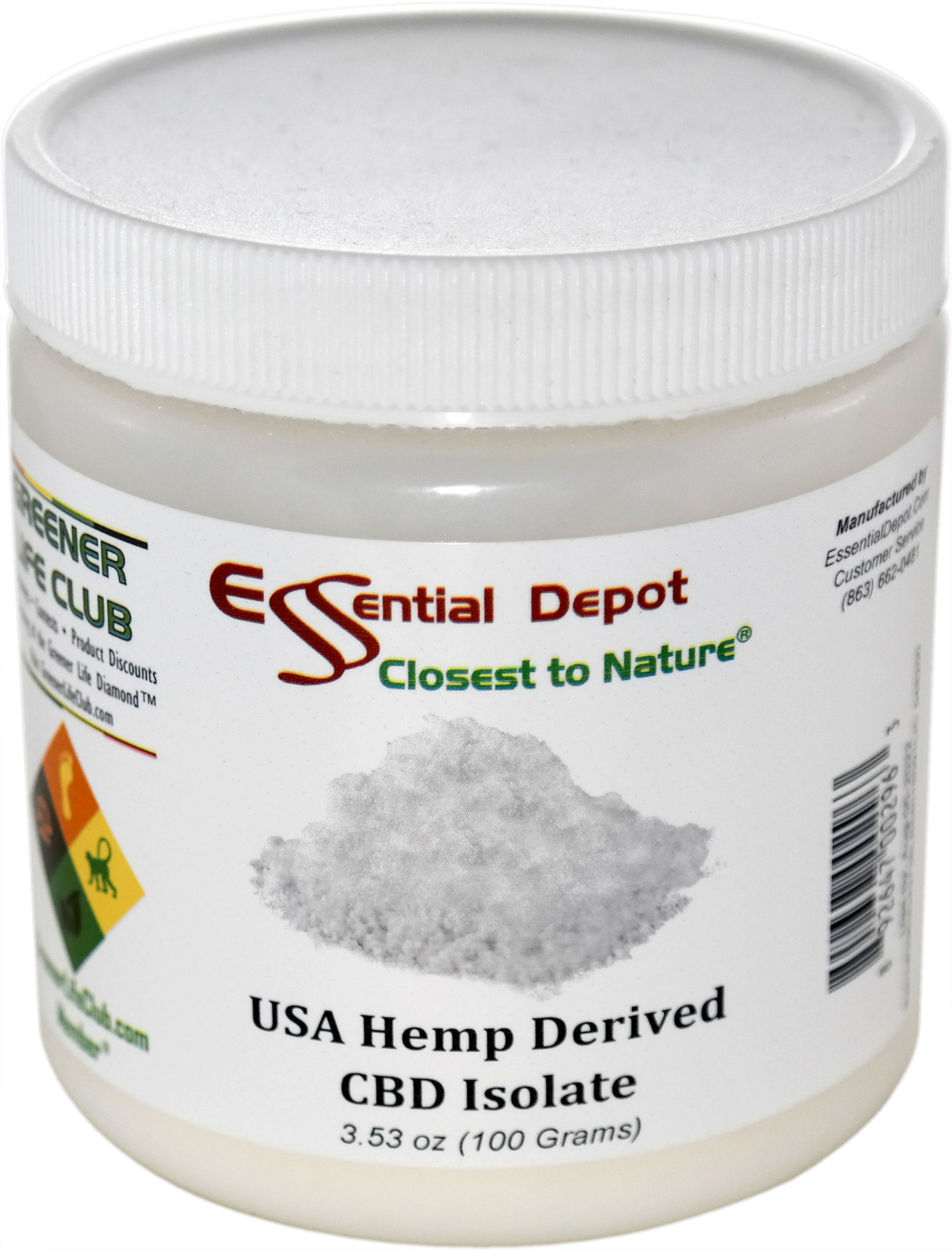 100 grams (100,000 mgs) USA Hemp Derived CBD Isolate - No THC