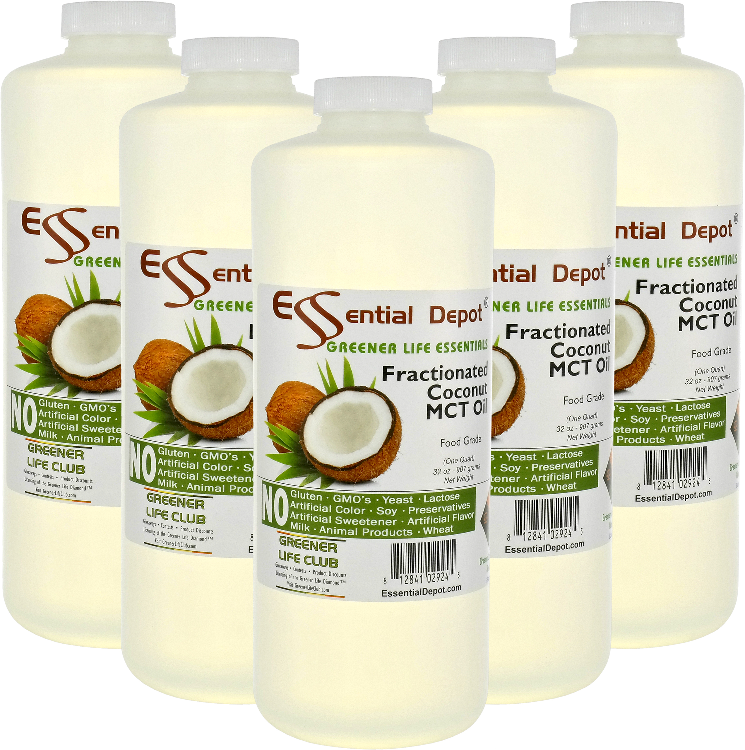 Fractionated Coconut Oil Mct Oil Food Grade 5 Quarts 32 Oz Net Wt Per Container Free Us Shipping Essential Depot