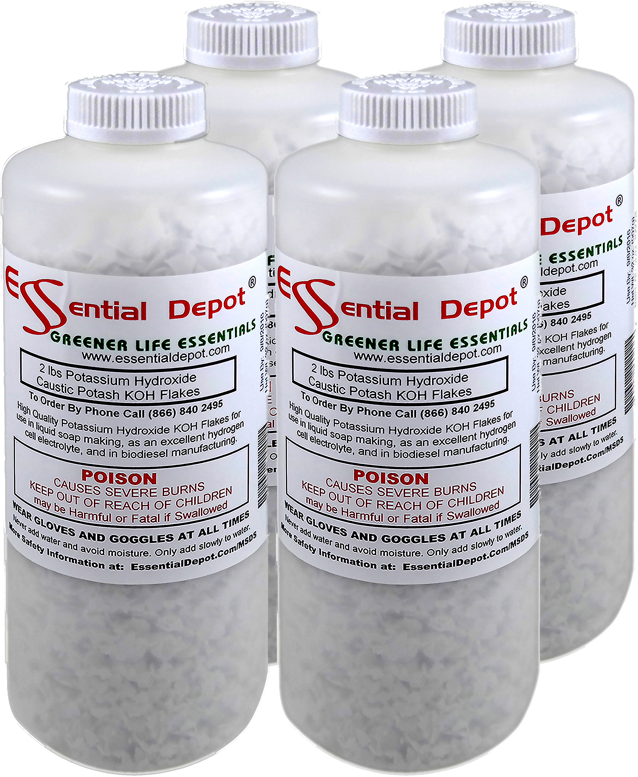 Sodium Hydroxide Lye Micro Beads - Food Grade - USP - 8 lbs - 4 x 2lb  Bottles: Essential Depot