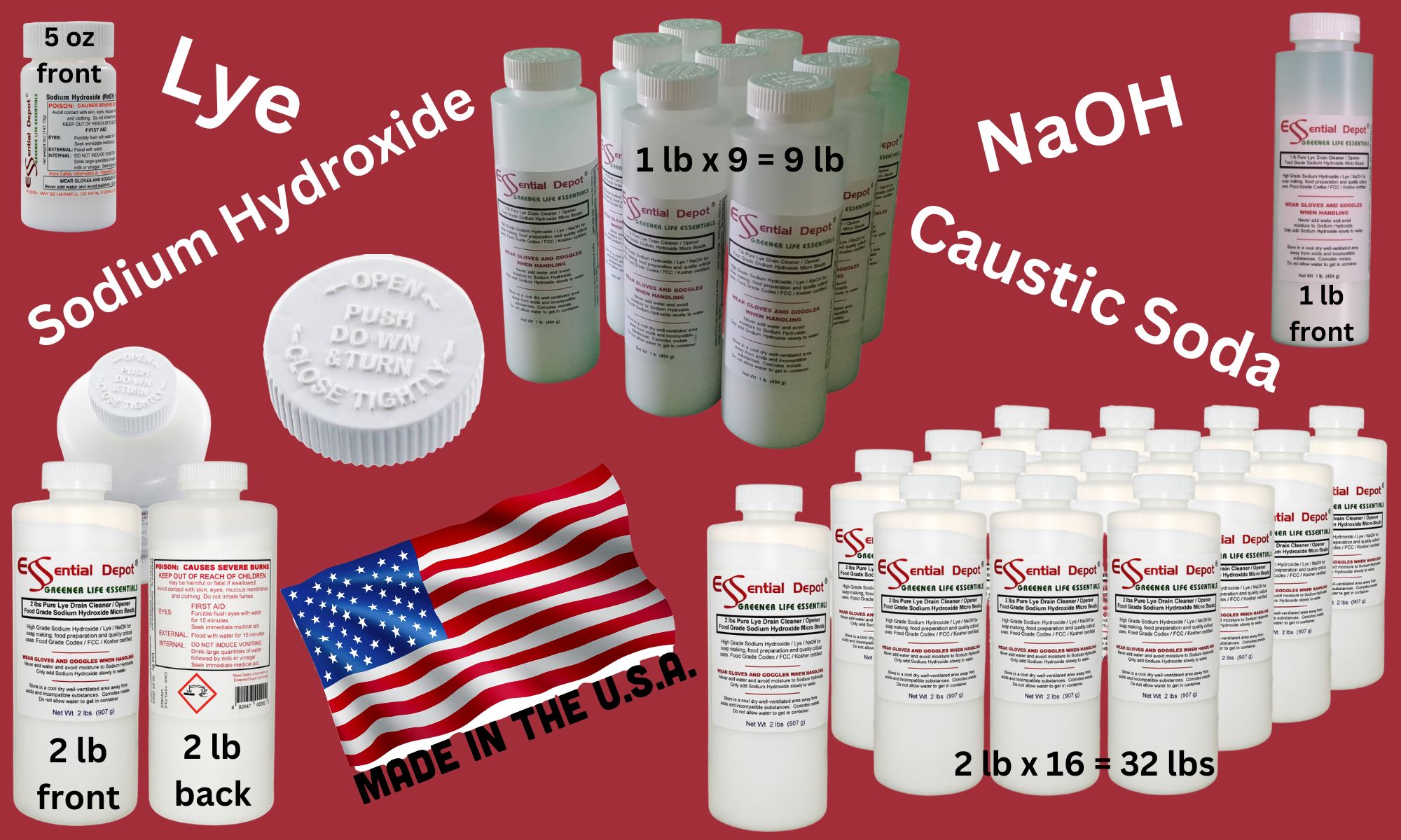 lyeCUBE Sodium Hydroxide Lye Micro Beads - Food Grade - USP - 40