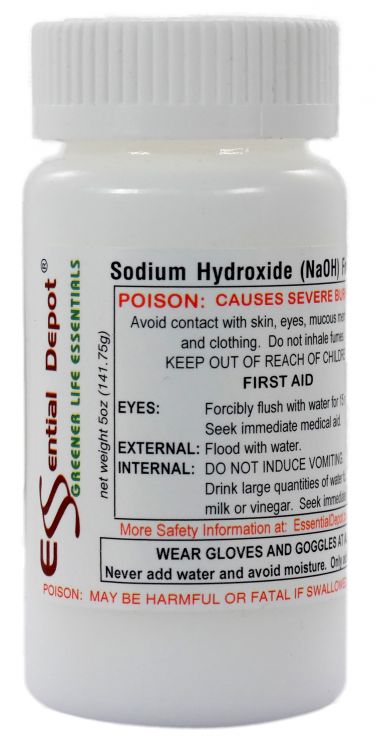 Sodium Hydroxide Lye Food Grade USP 1 x 5 oz. Bottle