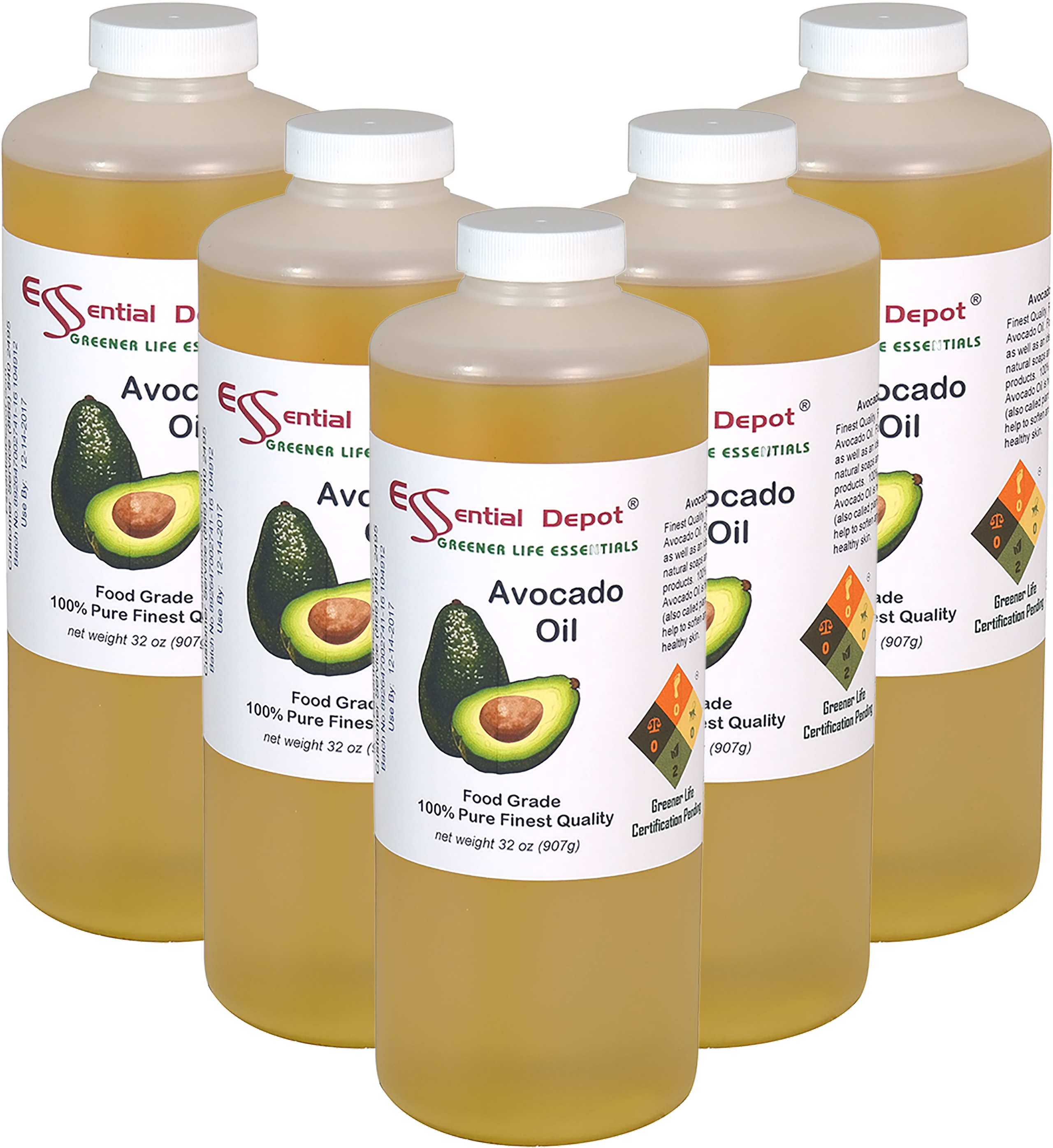 Avocado Oil - Food Grade - 5 Quarts (32 oz. net wt per container ...