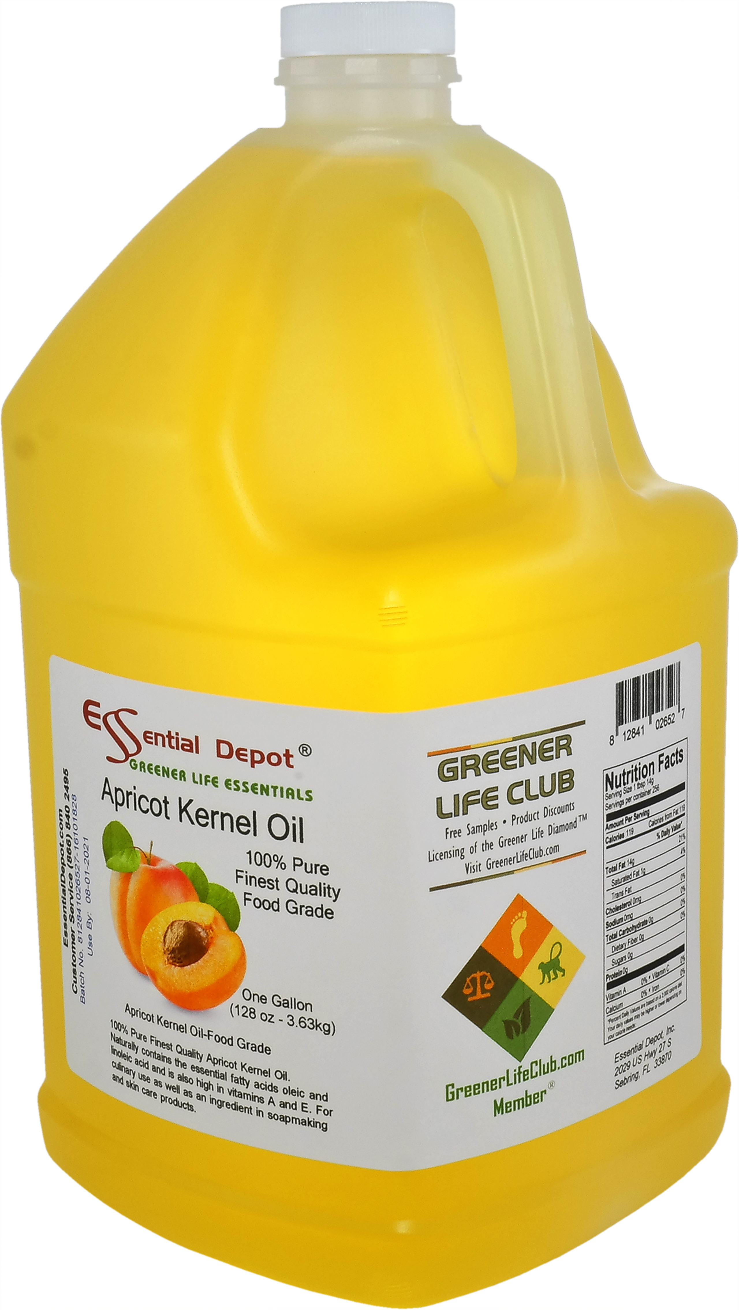 Apricot Kernel Oil - 1 Gallon - Food Safe: Essential Depot